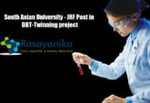 South Asian University - JRF Post in DBT-Twinning project