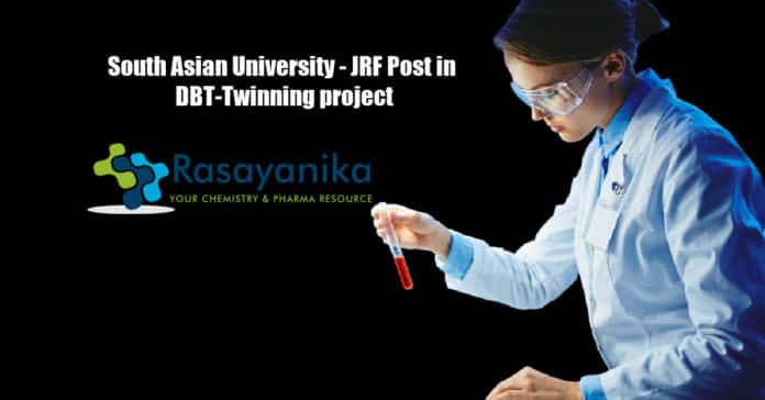 South Asian University - JRF Post in DBT-Twinning project