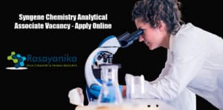 Syngene Chemistry Analytical Associate Vacancy - Apply Online