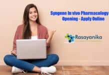 Syngene In vivo Pharmacology Job Opening - Apply Online