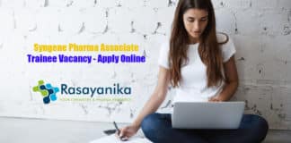 Syngene Pharma Associate Trainee Vacancy - Apply Online
