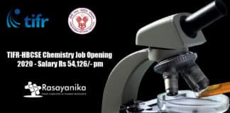 TIFR-HBCSE Chemistry Job Opening 2020 - Salary Rs 54,126/- pm