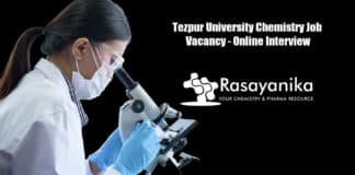 Tezpur University Chemistry Job Vacancy - Online Interview