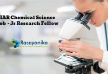 CIAB Chemical Science Job Vacancy 2020 - Jr Research Fellow