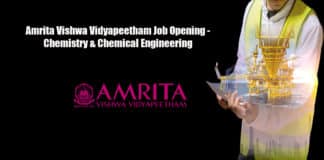 Amrita Vishwa Vidyapeetham Job Opening - Chemistry & Chemical Engineering