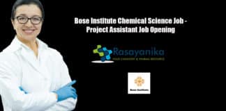 Bose Institute Chemical Science Job - Project Assistant Job Opening
