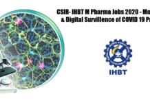 CSIR- IHBT M Pharma Jobs 2020 - Applications Invited