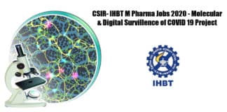 CSIR- IHBT M Pharma Jobs 2020 - Applications Invited