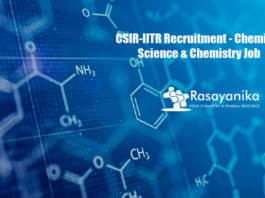 CSIR-IITR Recruitment - Chemical Science & Chemistry Job
