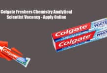 Colgate Chemistry Analytical Scientist Vacancy - Apply Online