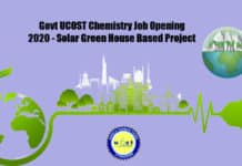 Govt UCOST Chemistry Job Opening 2020 - JRF & SRF Post