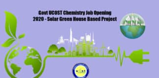 Govt UCOST Chemistry Job Opening 2020 - JRF & SRF Post