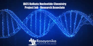 IACS Kolkata Nucleotide Chemistry Project Job - Research Associate