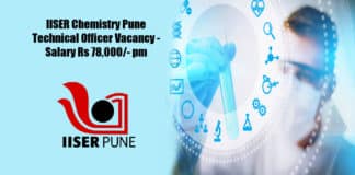 IISER Pune Technical Officer Vacancy - Salary Rs 78,000/- pm