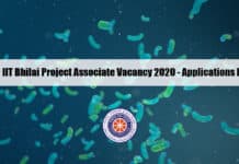 IIT Bhilai Project Associate Vacancy 2020 - Applications Invited