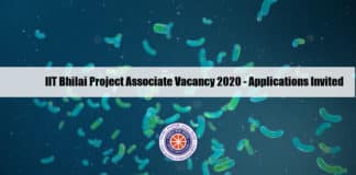 IIT Bhilai Project Associate Vacancy 2020 - Applications Invited