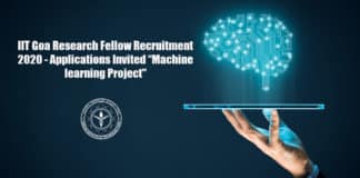 IIT Goa Research Fellow Recruitment 2020 - Applications Invited