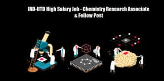 IRD-IITD High Salary Job - Chemistry Research Associate & Fellow Post