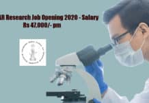 JNCSAR Research Job Opening 2020 - Salary Rs 47,000/- pm