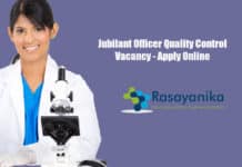 Jubilant Officer Quality Control Vacancy - Apply Online