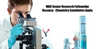 MKU Senior Research Fellowship Vacancy - Chemistry Candidates Apply