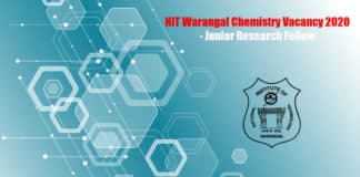 NIT Warangal Chemistry Vacancy 2020 - Junior Research Fellow