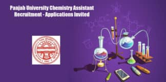 Panjab University Chemistry Assistant Recruitment - Applications Invited