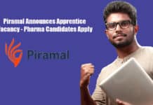 Piramal Announces Apprentice Vacancy - Pharma Candidates Apply