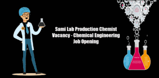 Sami Lab Production Chemist Vacancy - Chemical Engineering Job