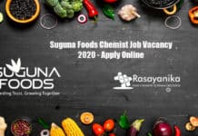 Suguna Foods Chemist Job Vacancy 2020 - Apply Online