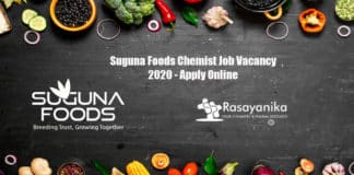 Suguna Foods Chemist Job Vacancy 2020 - Apply Online