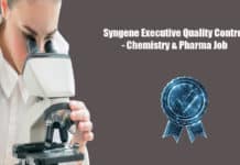 Syngene Executive Quality Control - Chemistry & Pharma Job