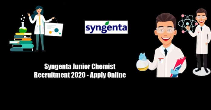 Syngenta Junior Chemist Recruitment 2020 - Apply Online