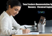 Teva Freshers Documentation Specialist Vacancy - Chemical Engineer