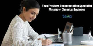 Teva Freshers Documentation Specialist Vacancy - Chemical Engineer