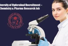 University of Hyderabad Recruitment – Chemistry & Pharma Research Job