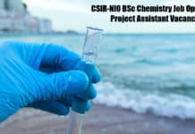 CSIR-NIO BSc Chemistry Job Opening - Project Assistant Vacancy