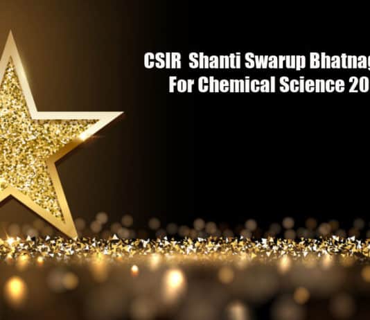 CSIR Shanti Swarup Bhatnagar Prize For Chemical Science 2020-21