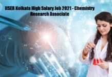 IISER Kolkata High Salary Job 2021 - Chemistry Research Associate