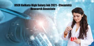 IISER Kolkata High Salary Job 2021 - Chemistry Research Associate