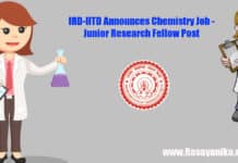 IRD-IITD Announces Chemistry Job - Junior Research Fellow Post