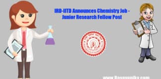 IRD-IITD Announces Chemistry Job - Junior Research Fellow Post