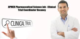 JIPMER Pharmaceutical Science Job - Clinical Trial Coordinator Vacancy