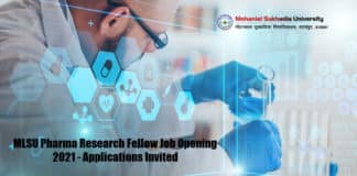 MLSU Pharma Research Fellow Job Opening 2021 - Applications Invited