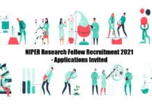 NIPER Research Fellow Recruitment 2021 - Applications Invited