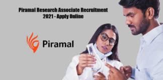 Piramal Research Associate Recruitment 2021 - Apply Online
