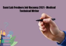 Sami Lab Freshers Job Vacancy 2021 - Medical Technical Writer