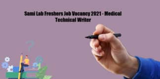 Sami Lab Freshers Job Vacancy 2021 - Medical Technical Writer