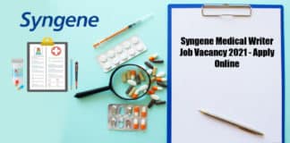 Syngene Medical Writer Job Vacancy 2021 - Apply Online