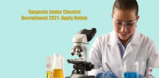 Syngenta Junior Chemist Recruitment 2021- Apply Online